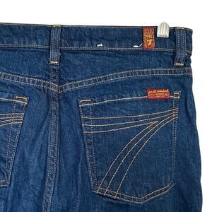 7 For All Mankind Dojo Jeans Dark Wash Flare Embellished Back Pockets Size 30